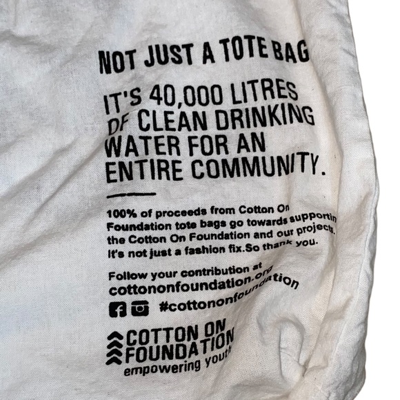 Cotton On Milk & Cookies White Graphic Tote Bag - Picture 3 of 4